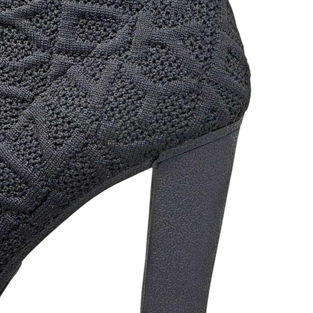 DKNY Tammy‎ Black Knit Logo Chunky Platform Bootie